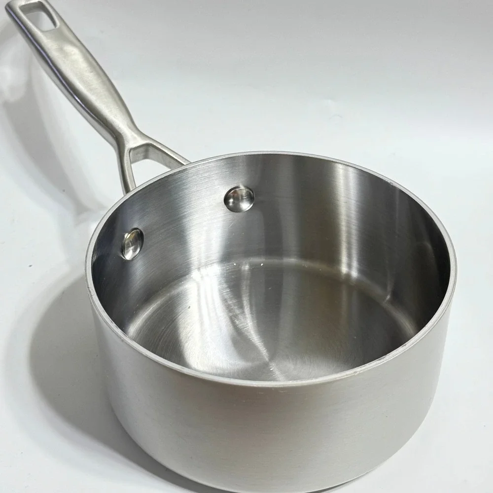 Anolon Chef Clad Saucepan 1 Qt Silver Stainless Steel Induction Glass Lid CQQQ09